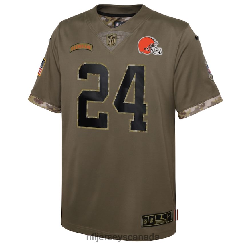 Youth Cleveland Browns Nick Chubb Nike Olive 2022 Salute To Service Player Limited Jersey Clothing NFL TBXFR63915