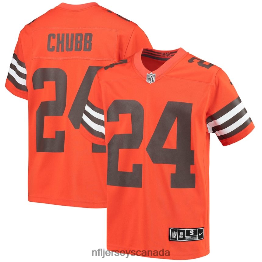 Youth Cleveland Browns Nick Chubb Nike Orange Inverted Team Game Jersey Clothing NFL TBXFR62226