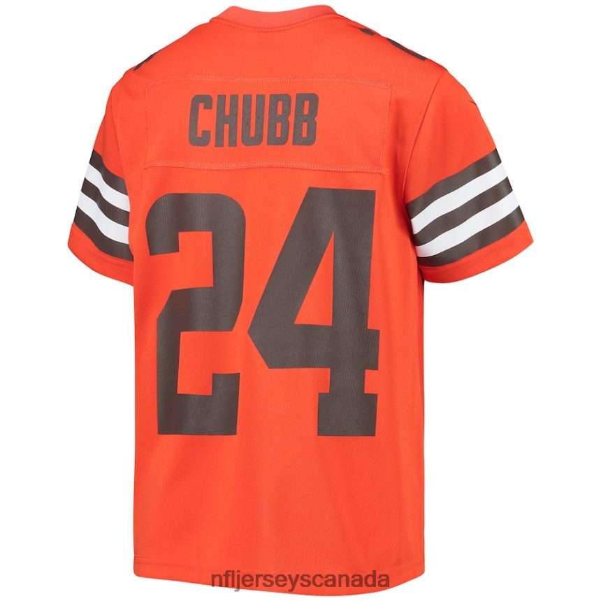 Youth Cleveland Browns Nick Chubb Nike Orange Inverted Team Game Jersey Clothing NFL TBXFR62226
