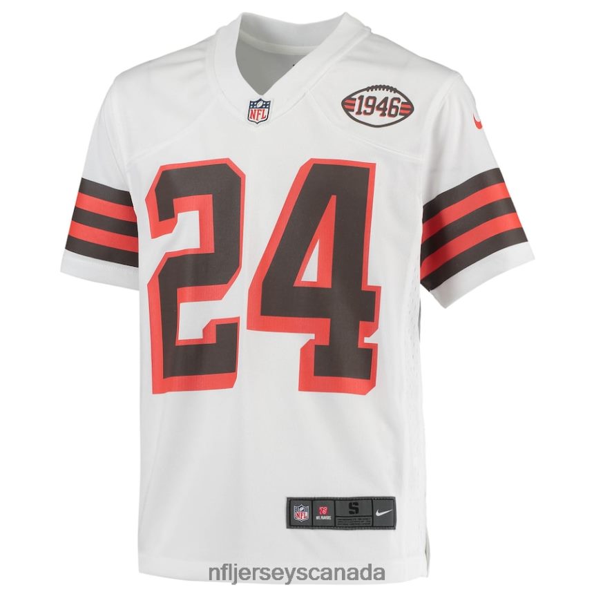 Youth Cleveland Browns Nick Chubb Nike White 1946 Collection Alternate Game Jersey Clothing NFL TBXFR61078