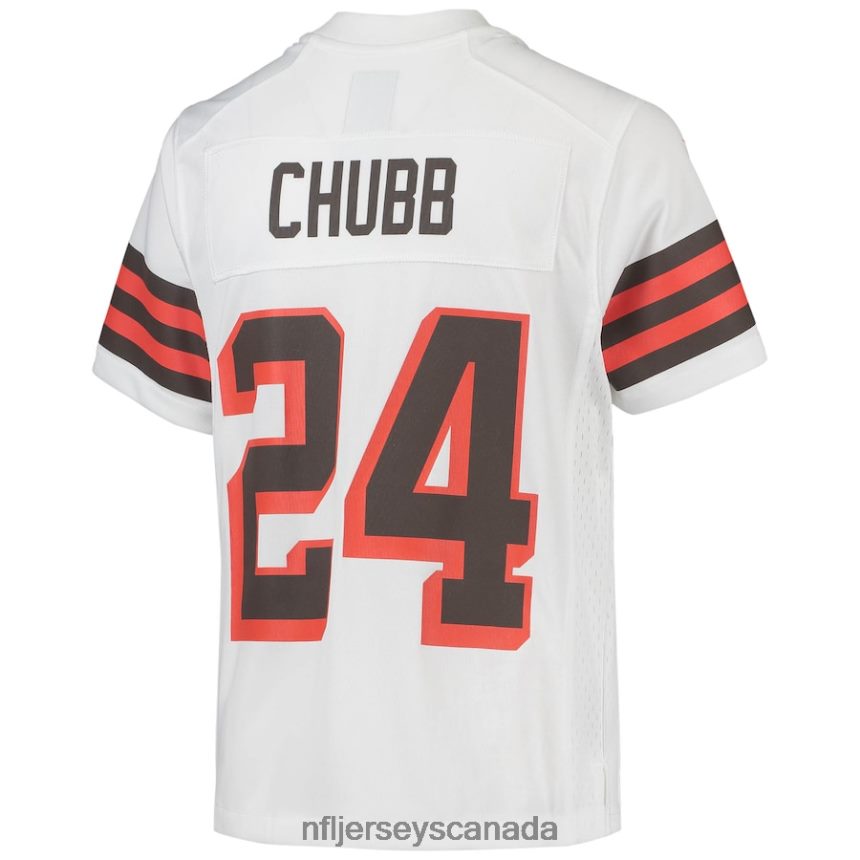Youth Cleveland Browns Nick Chubb Nike White 1946 Collection Alternate Game Jersey Clothing NFL TBXFR61078