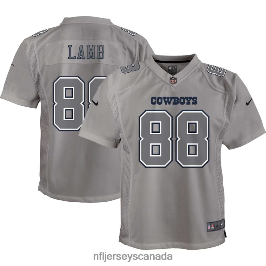Youth Dallas Cowboys CeeDee Lamb Nike Gray Atmosphere Game Jersey Clothing NFL TBXFR61996