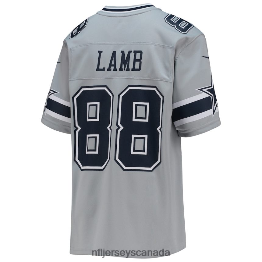 Youth Dallas Cowboys CeeDee Lamb Nike Silver Inverted Team Game Jersey Clothing NFL TBXFR61248