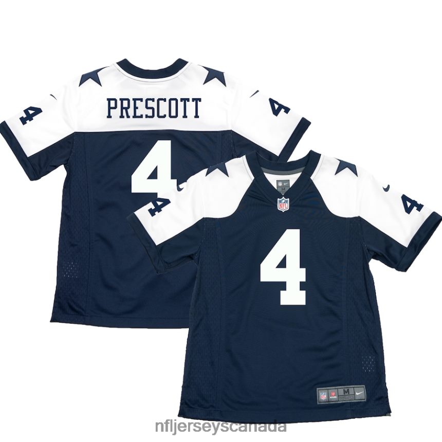 Youth Dallas Cowboys Dak Prescott Nike Navy Throwback Game Jersey Clothing NFL TBXFR6792