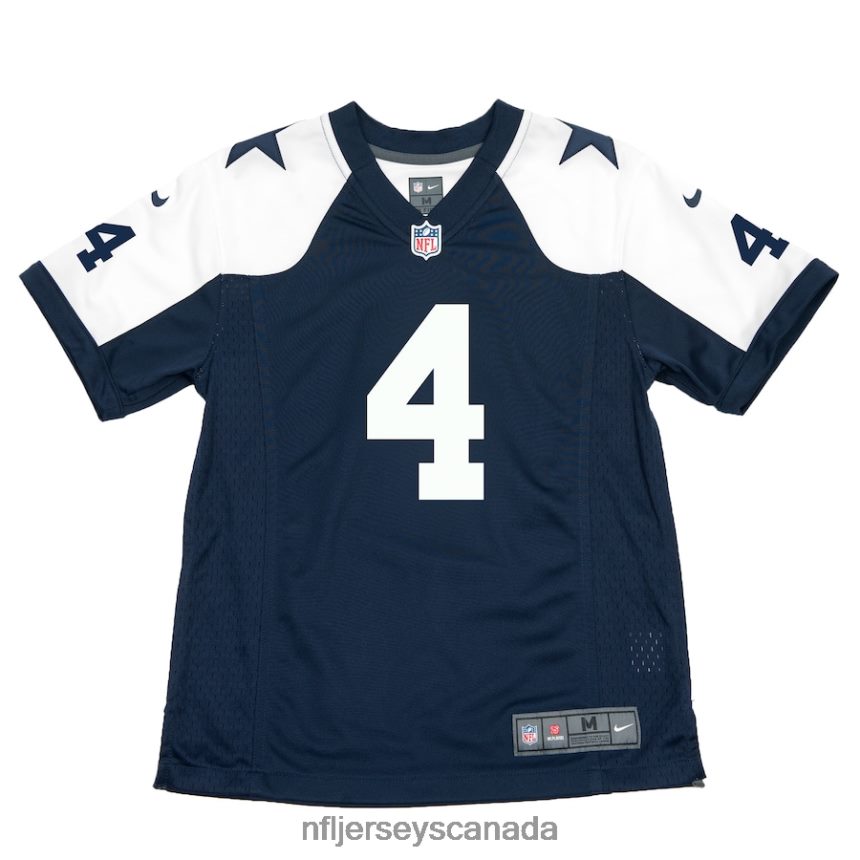 Youth Dallas Cowboys Dak Prescott Nike Navy Throwback Game Jersey Clothing NFL TBXFR6792