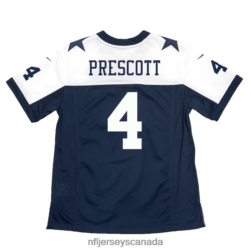 Youth Dallas Cowboys Dak Prescott Nike Navy Throwback Game Jersey Clothing NFL TBXFR6792