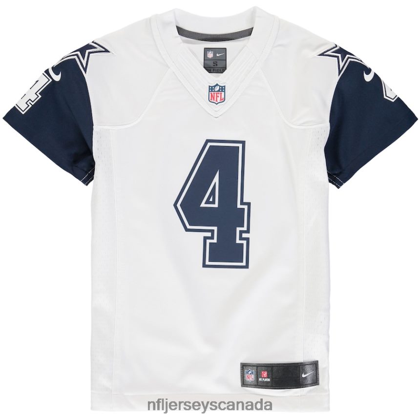 Youth Dallas Cowboys Dak Prescott Nike White Color Rush Game Jersey Clothing NFL TBXFR61045