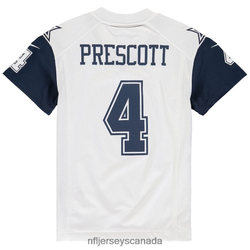 Youth Dallas Cowboys Dak Prescott Nike White Color Rush Game Jersey Clothing NFL TBXFR61045