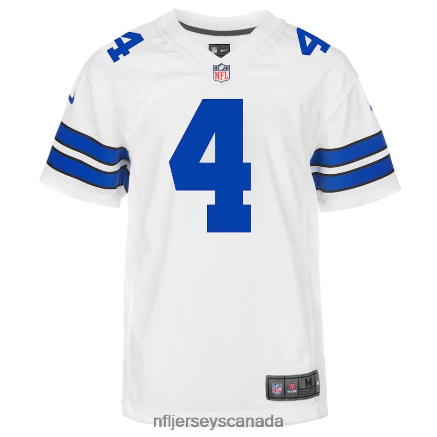 Youth Dallas Cowboys Dak Prescott Nike White Game Jersey Clothing NFL TBXFR62104
