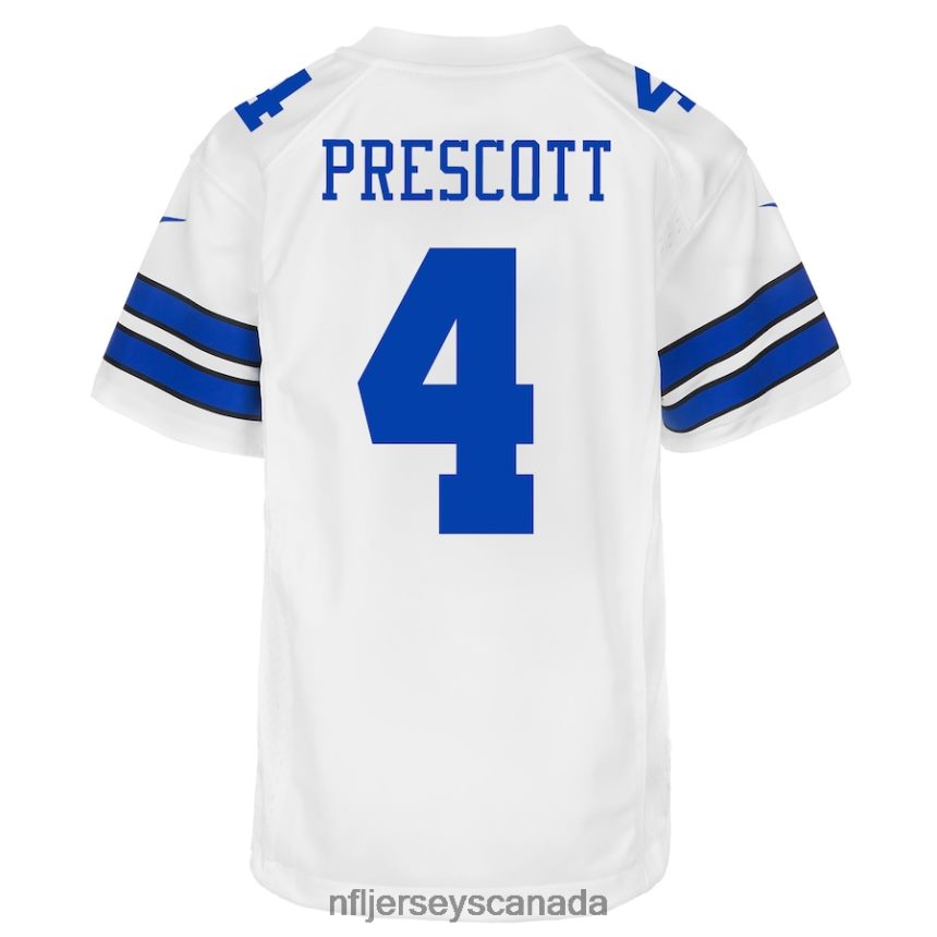 Youth Dallas Cowboys Dak Prescott Nike White Game Jersey Clothing NFL TBXFR62104