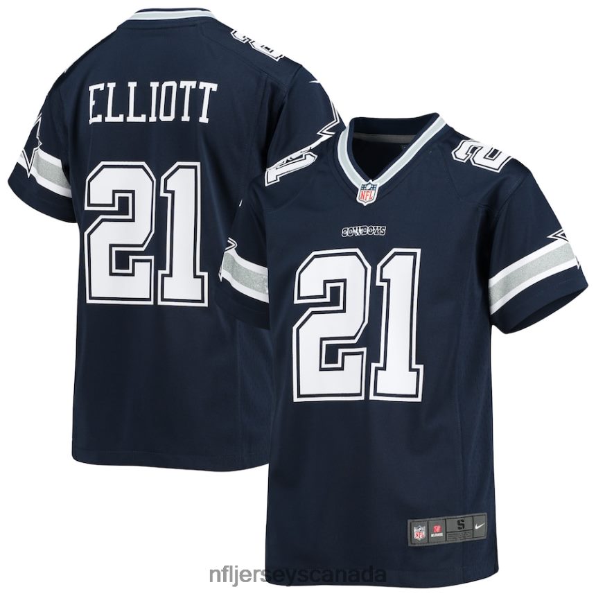 Youth Dallas Cowboys Ezekiel Elliott Nike Navy Player Game Jersey Clothing NFL TBXFR61995