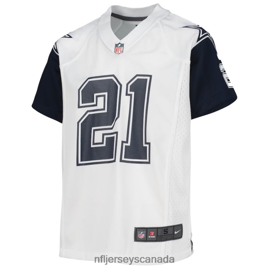 Youth Dallas Cowboys Ezekiel Elliott Nike White Alternate Game Jersey Clothing NFL TBXFR63191