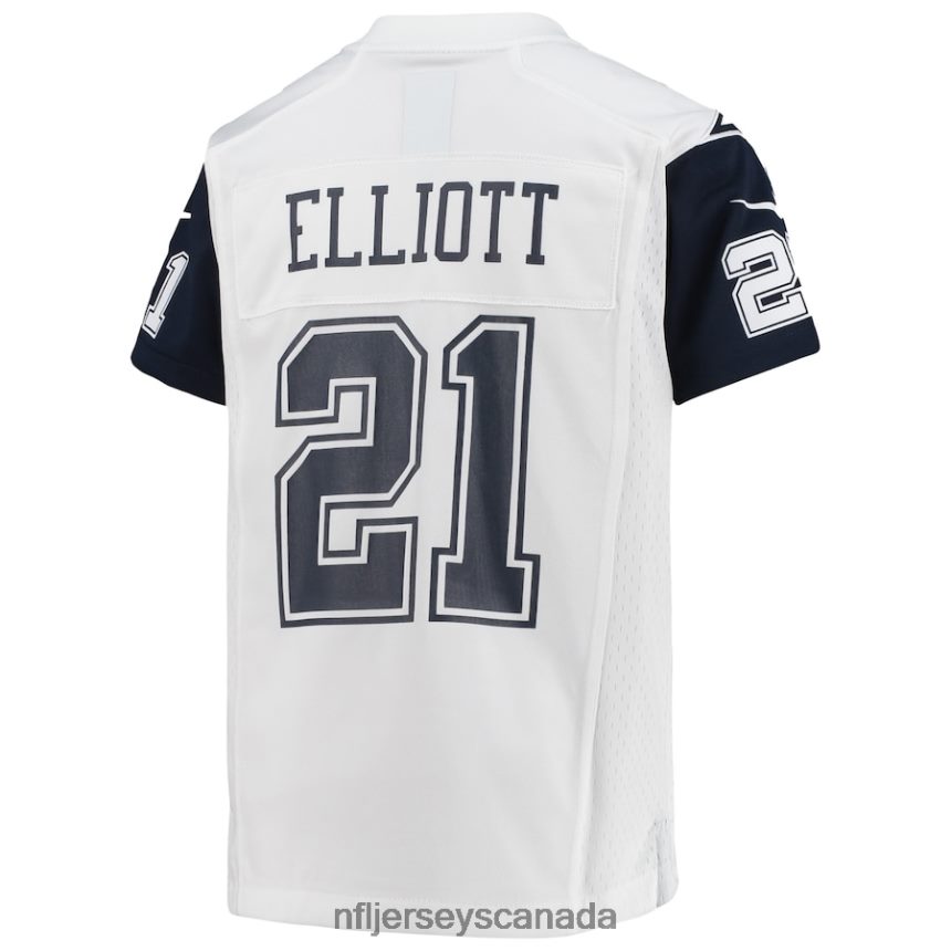 Youth Dallas Cowboys Ezekiel Elliott Nike White Alternate Game Jersey Clothing NFL TBXFR63191