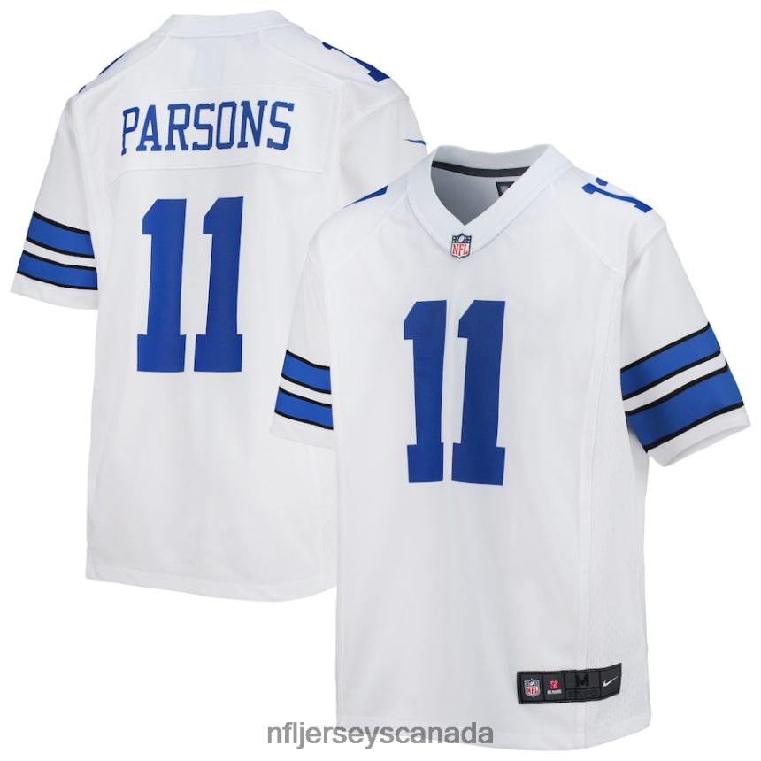 Youth Dallas Cowboys Micah Parsons Nike White Game Jersey Clothing NFL TBXFR6963