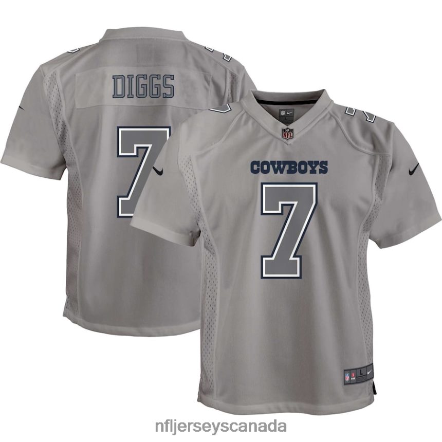 Youth Dallas Cowboys Trevon Diggs Nike Gray Atmosphere Game Jersey Clothing NFL TBXFR61636