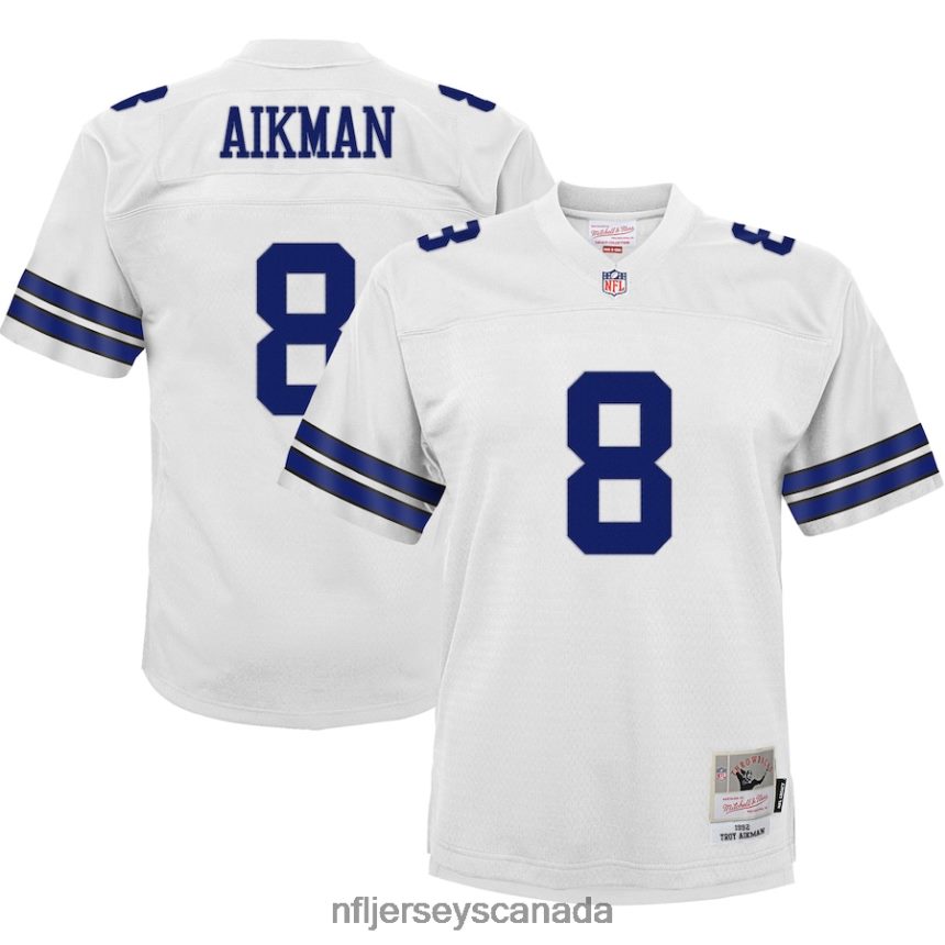 Youth Dallas Cowboys Troy Aikman Mitchell  Ness White Retired Player Legacy Jersey Clothing NFL TBXFR61809