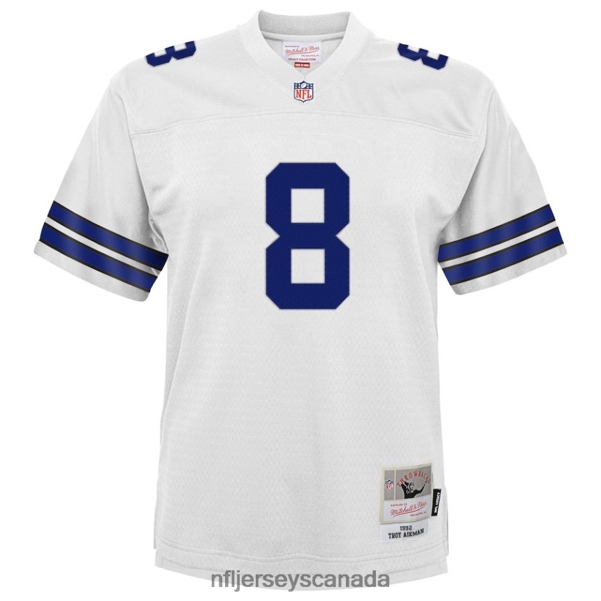 Youth Dallas Cowboys Troy Aikman Mitchell  Ness White Retired Player Legacy Jersey Clothing NFL TBXFR61809