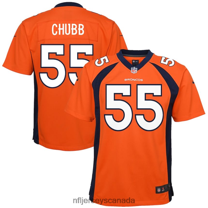 Youth Denver Broncos Bradley Chubb Nike Orange Game Jersey Clothing NFL TBXFR64226