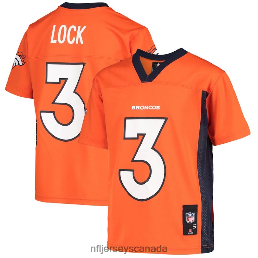 Youth Denver Broncos Drew Lock Orange Replica Player Jersey Clothing NFL TBXFR61247