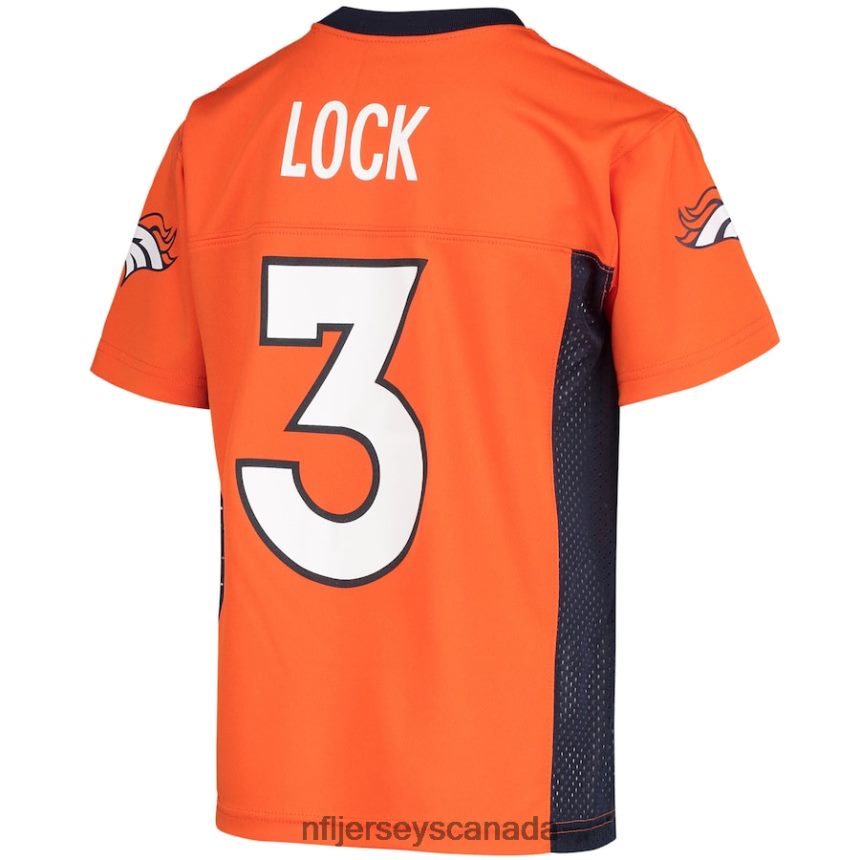Youth Denver Broncos Drew Lock Orange Replica Player Jersey Clothing NFL TBXFR61247