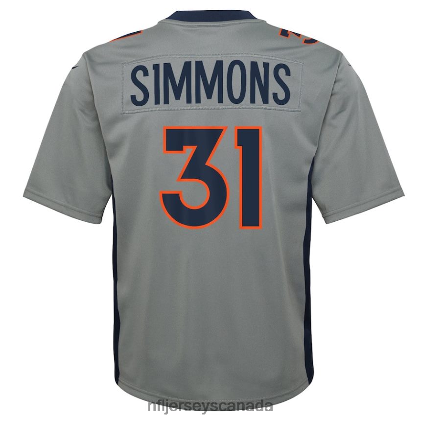 Youth Denver Broncos Justin Simmons Nike Gray Inverted Game Jersey Clothing NFL TBXFR61840