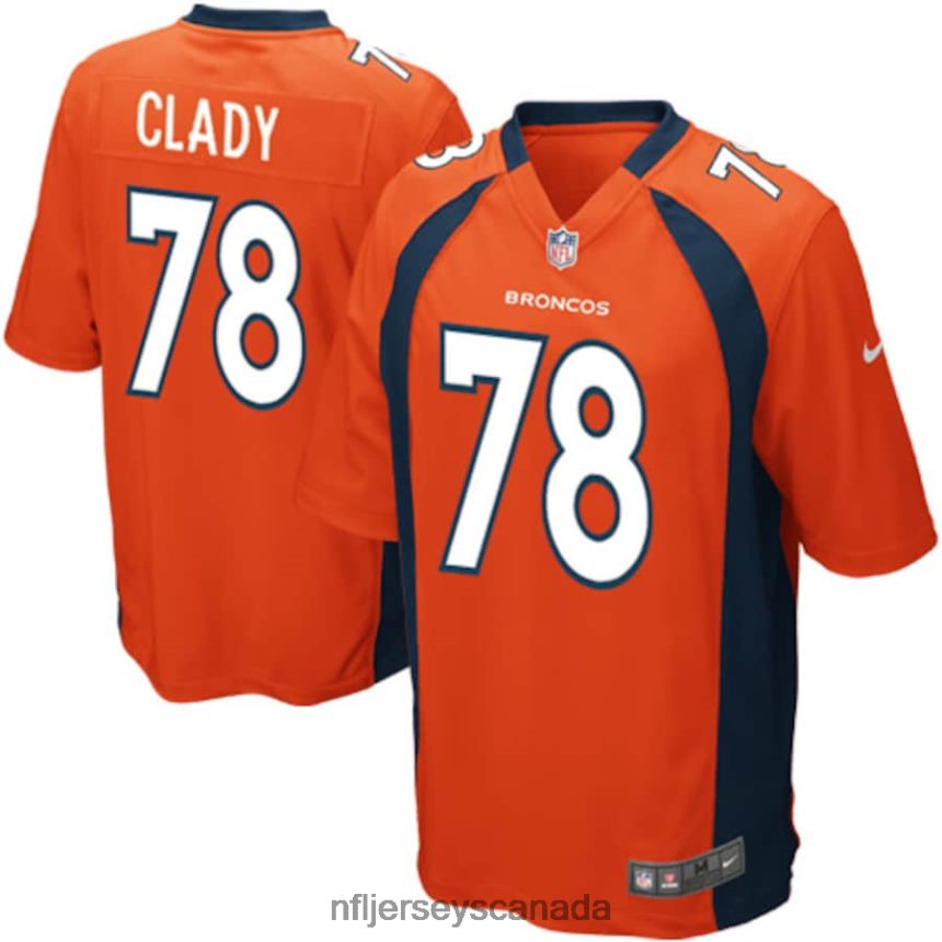 Youth Denver Broncos Ryan Clady Nike Orange Team Color Game Jersey Clothing NFL TBXFR64976