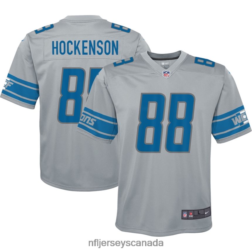 Youth Detroit Lions TJ Hockenson Nike Silver Inverted Game Jersey Clothing NFL TBXFR61722