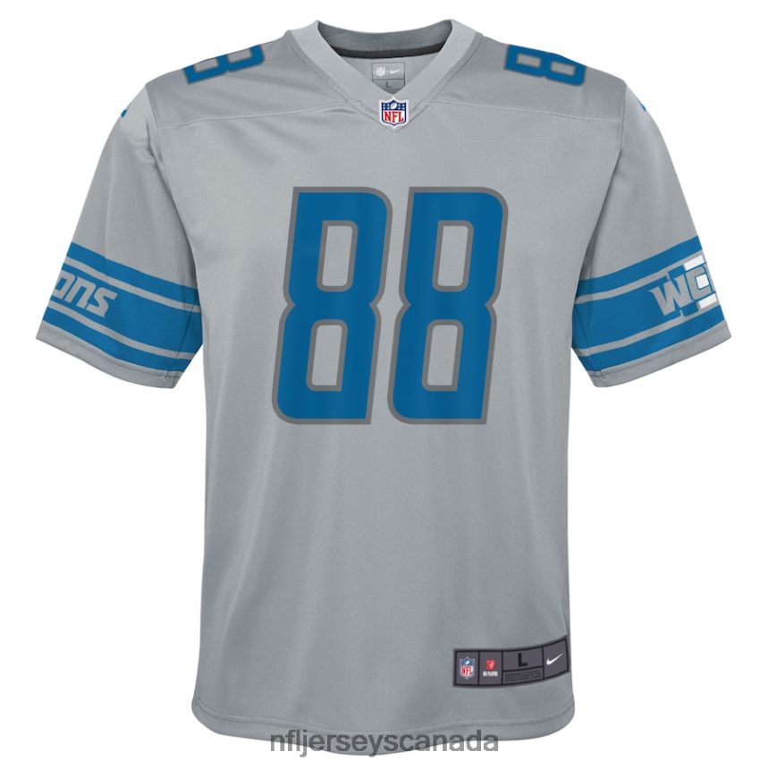 Youth Detroit Lions TJ Hockenson Nike Silver Inverted Game Jersey Clothing NFL TBXFR61722