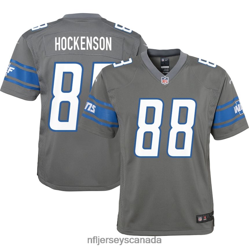 Youth Detroit Lions TJ Hockenson Nike Silver Team Game Jersey Clothing NFL TBXFR62511
