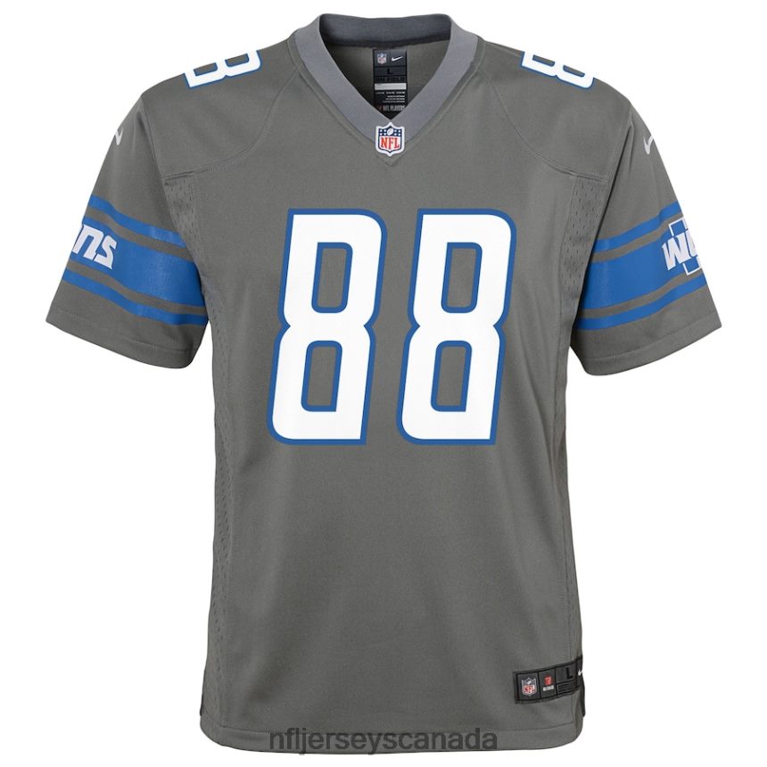 Youth Detroit Lions TJ Hockenson Nike Silver Team Game Jersey Clothing NFL TBXFR62511