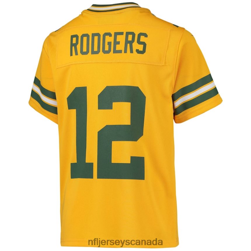 Youth Green Bay Packers Aaron Rodgers Nike Gold Inverted Team Game Jersey Clothing NFL TBXFR62078