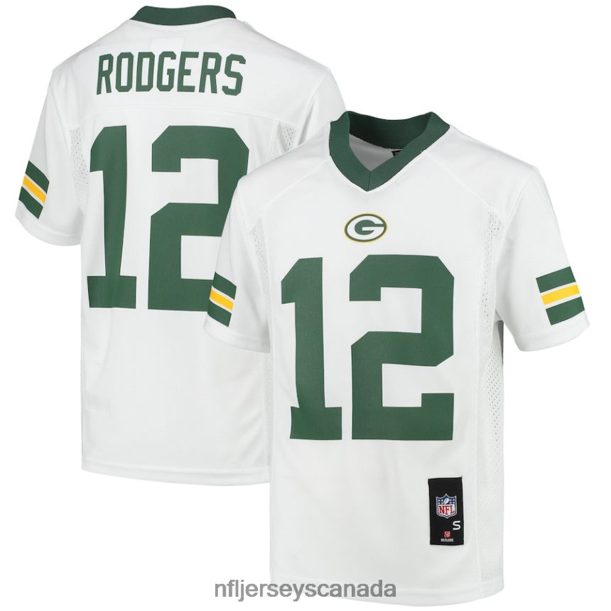 Youth Green Bay Packers Aaron Rodgers White Replica Player Jersey Clothing NFL TBXFR61927
