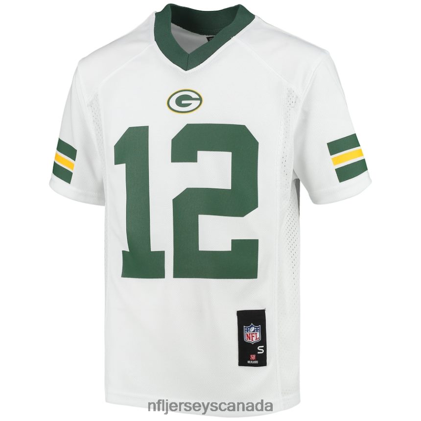 Youth Green Bay Packers Aaron Rodgers White Replica Player Jersey Clothing NFL TBXFR61927