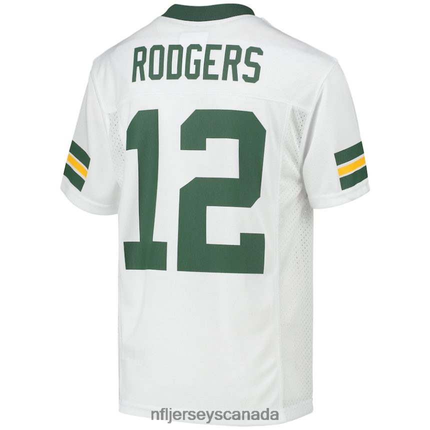 Youth Green Bay Packers Aaron Rodgers White Replica Player Jersey Clothing NFL TBXFR61927