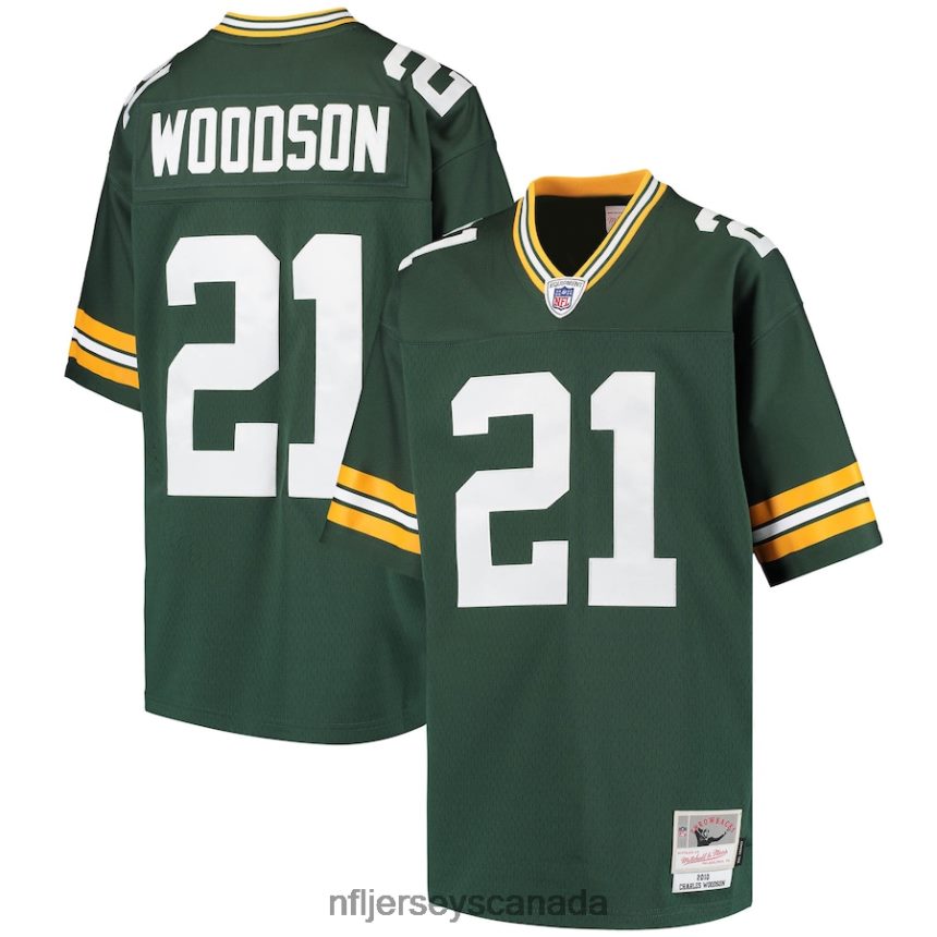 Youth Green Bay Packers Charles Woodson Mitchell  Ness Green Retired Player Legacy Jersey Clothing NFL TBXFR61841