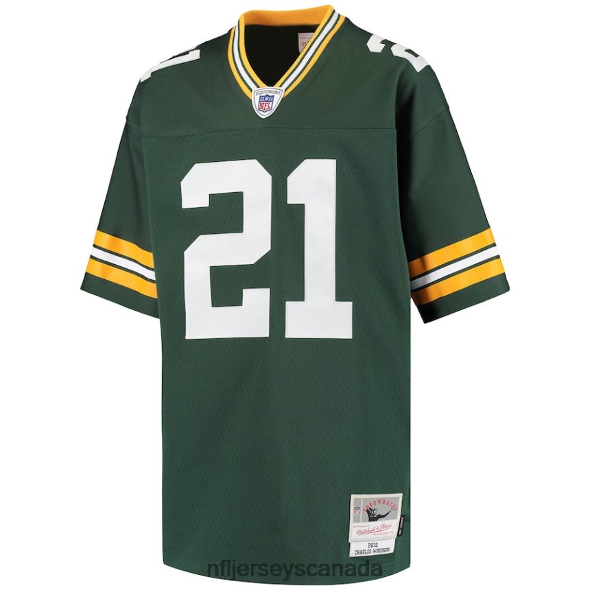 Youth Green Bay Packers Charles Woodson Mitchell  Ness Green Retired Player Legacy Jersey Clothing NFL TBXFR61841