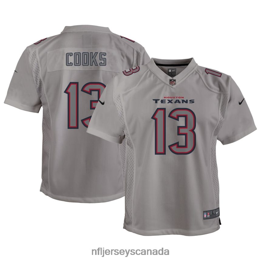 Youth Houston Texans Brandin Cooks Nike Gray Atmosphere Game Jersey Clothing NFL TBXFR63970