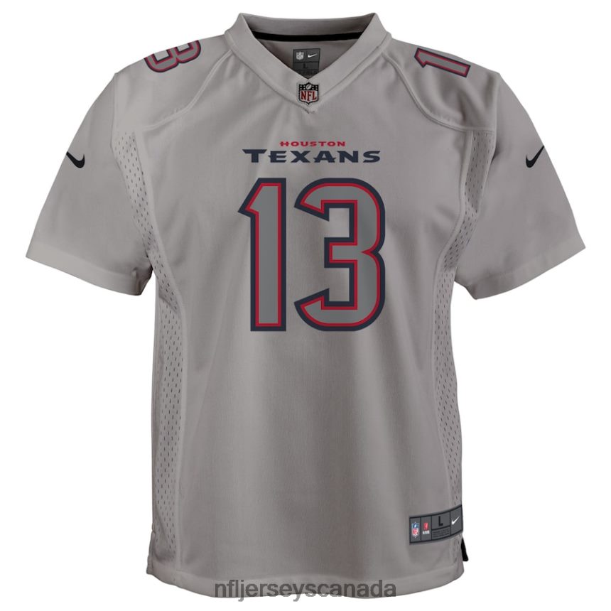 Youth Houston Texans Brandin Cooks Nike Gray Atmosphere Game Jersey Clothing NFL TBXFR63970