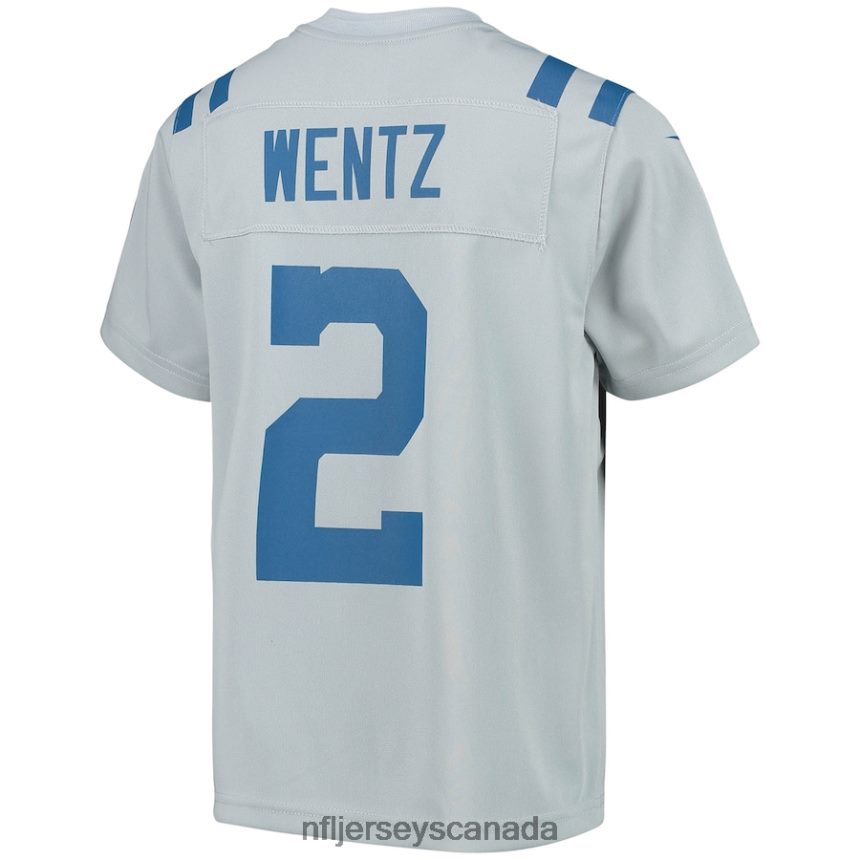 Youth Indianapolis Colts Carson Wentz Nike Gray Inverted Team Game Jersey Clothing NFL TBXFR64712