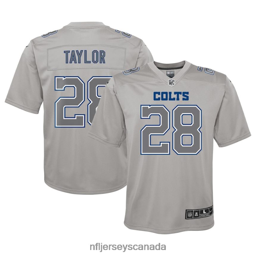 Youth Indianapolis Colts Jonathan Taylor Nike Gray Atmosphere Game Jersey Clothing NFL TBXFR63527