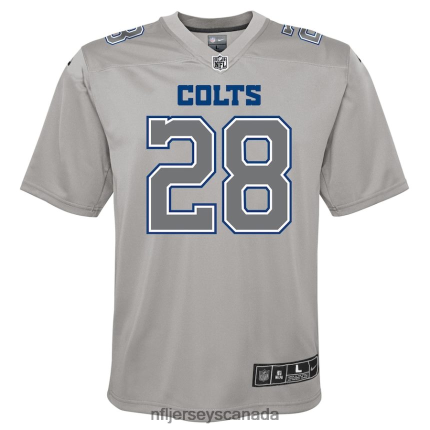 Youth Indianapolis Colts Jonathan Taylor Nike Gray Atmosphere Game Jersey Clothing NFL TBXFR63527