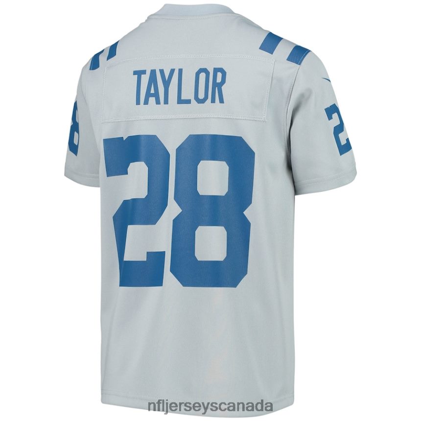 Youth Indianapolis Colts Jonathan Taylor Nike Gray Inverted Team Game Jersey Clothing NFL TBXFR63391