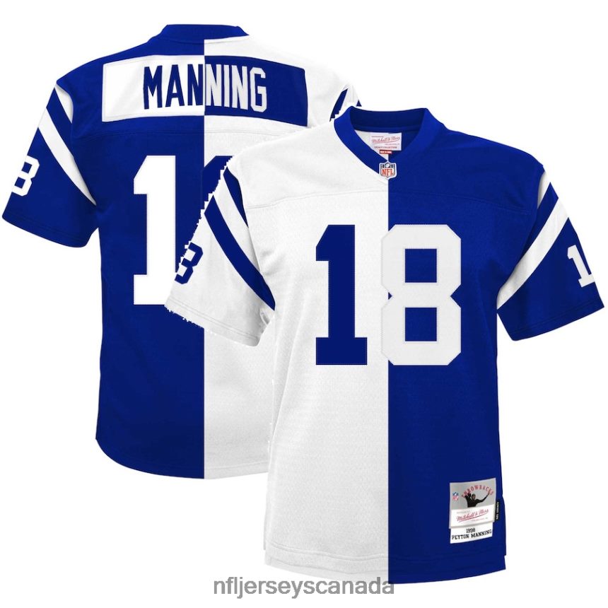 Youth Indianapolis Colts Peyton Manning Mitchell  Ness White/Royal Split Legacy Jersey Clothing NFL TBXFR62676