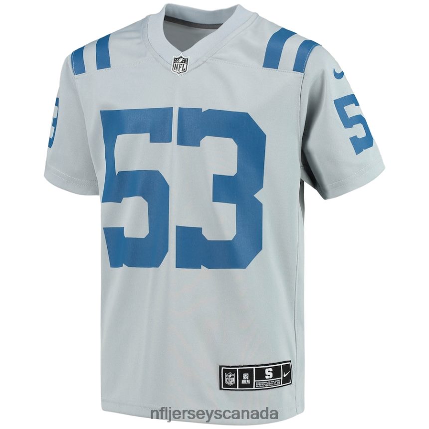 Youth Indianapolis Colts Shaquille Leonard Nike Gray Inverted Team Game Jersey Clothing NFL TBXFR64972