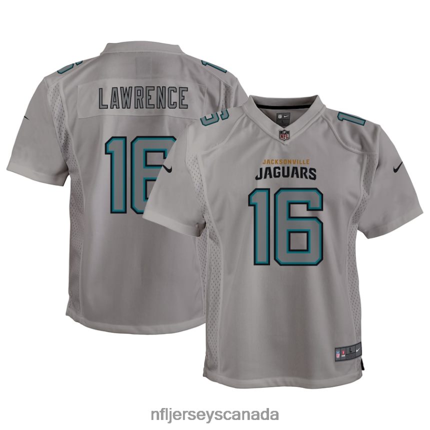 Youth Jacksonville Jaguars Trevor Lawrence Nike Gray Atmosphere Game Jersey Clothing NFL TBXFR61439