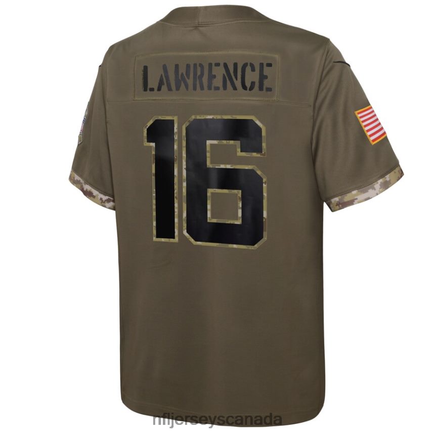 Youth Jacksonville Jaguars Trevor Lawrence Nike Olive 2022 Salute To Service Player Limited Jersey Clothing NFL TBXFR62422