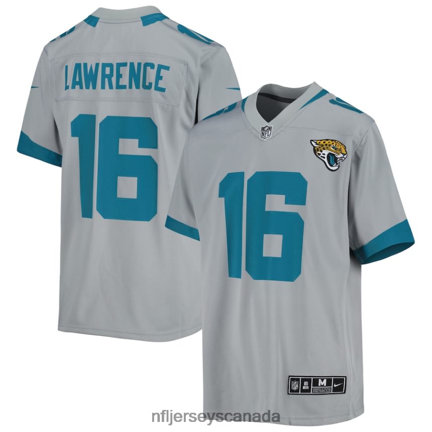 Youth Jacksonville Jaguars Trevor Lawrence Nike Silver Inverted Team Game Jersey Clothing NFL TBXFR61075