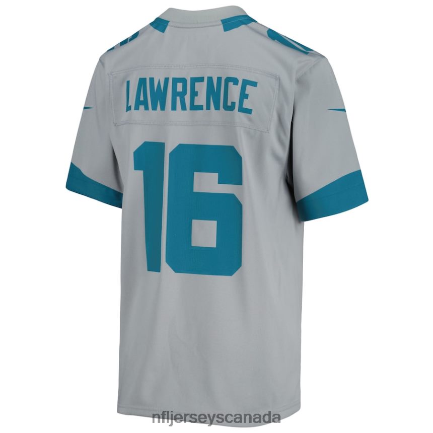Youth Jacksonville Jaguars Trevor Lawrence Nike Silver Inverted Team Game Jersey Clothing NFL TBXFR61075