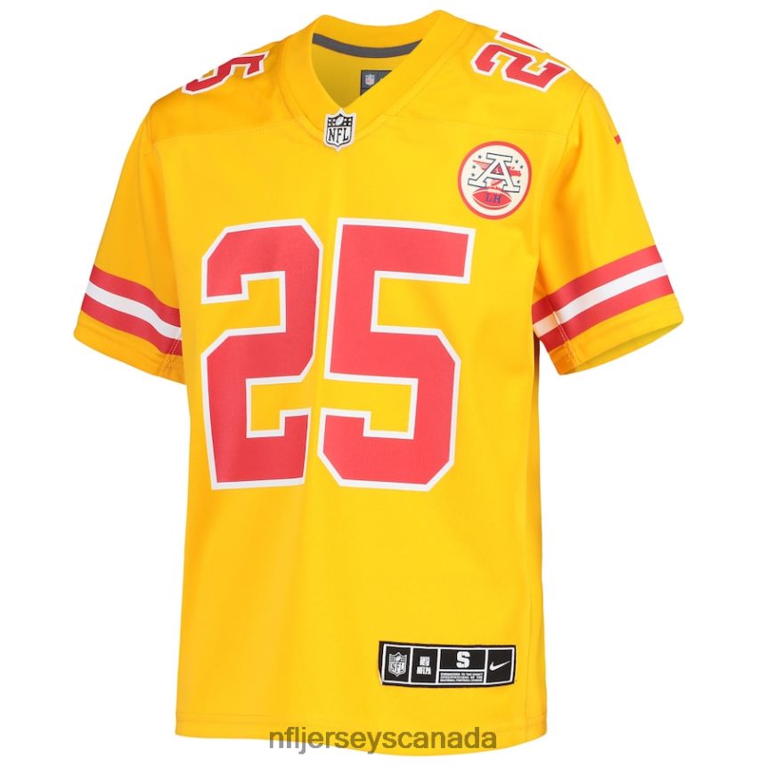 Youth Kansas City Chiefs Clyde Edwards-Helaire Nike Gold Inverted Team Game Jersey Clothing NFL TBXFR61812