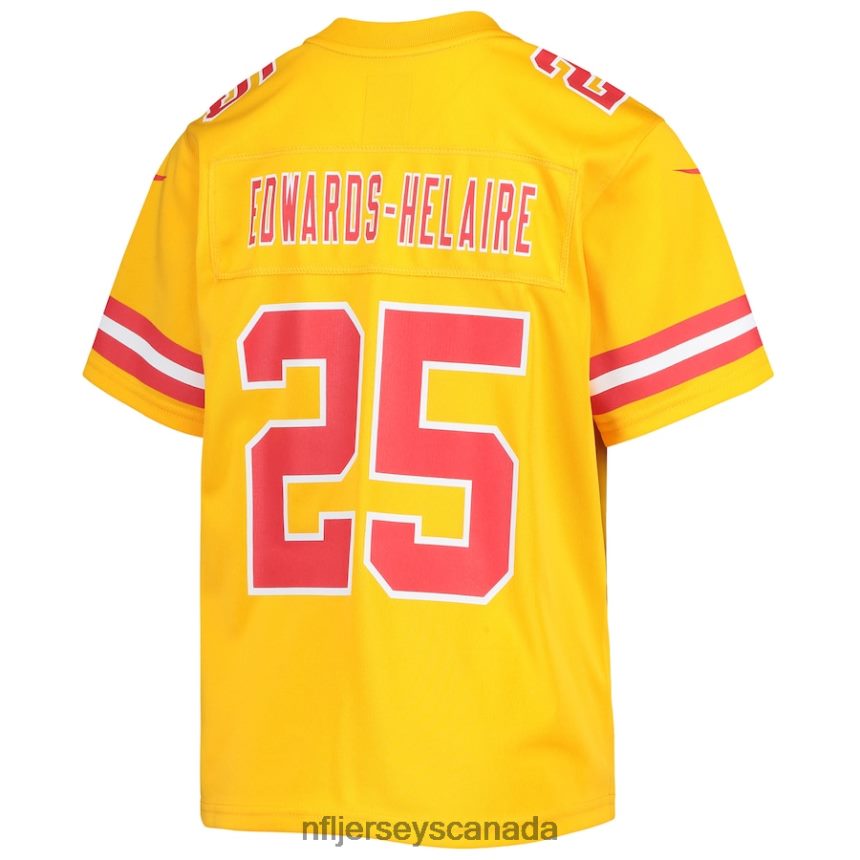 Youth Kansas City Chiefs Clyde Edwards-Helaire Nike Gold Inverted Team Game Jersey Clothing NFL TBXFR61812